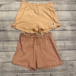H&M Bundle of 2 pair Cotton Shorts Size 7-8 Medium Pink